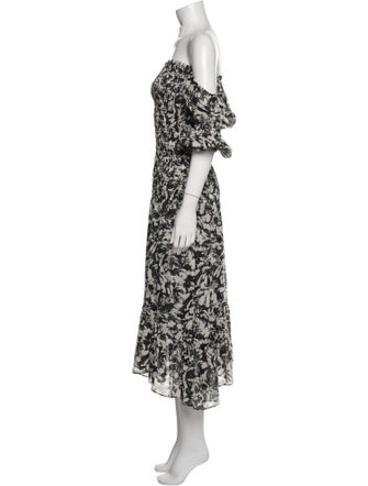 MISA Los Angeles Floral Print Midi Length Dress