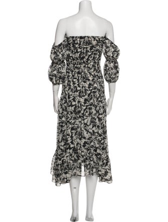 MISA Los Angeles Floral Print Midi Length Dress
