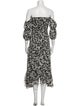 MISA Los Angeles Floral Print Midi Length Dress
