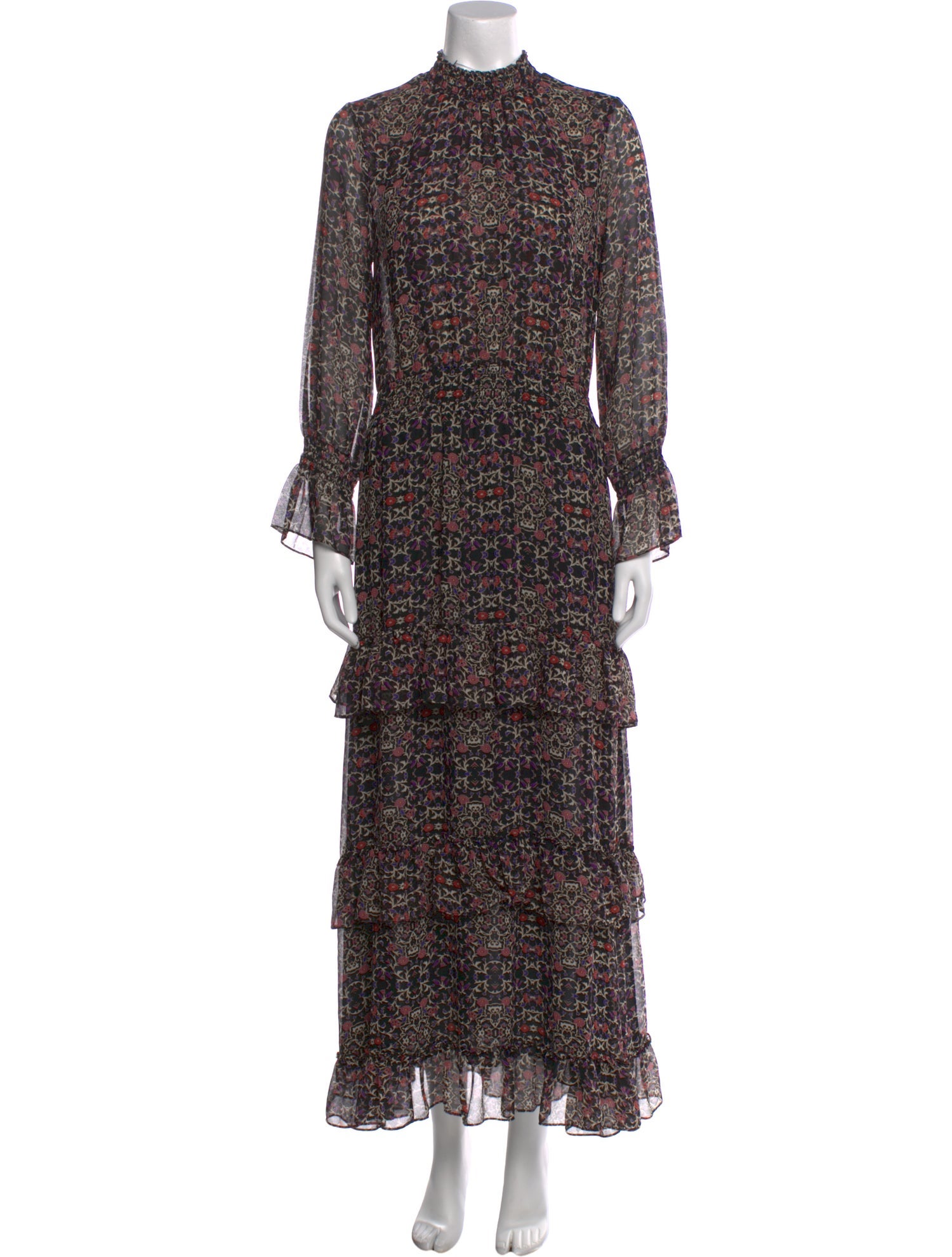 MISA Los Angeles Floral Print Long Dress