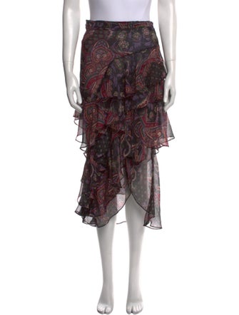 MISA Los Angeles Paisley Print Midi Length Skirt