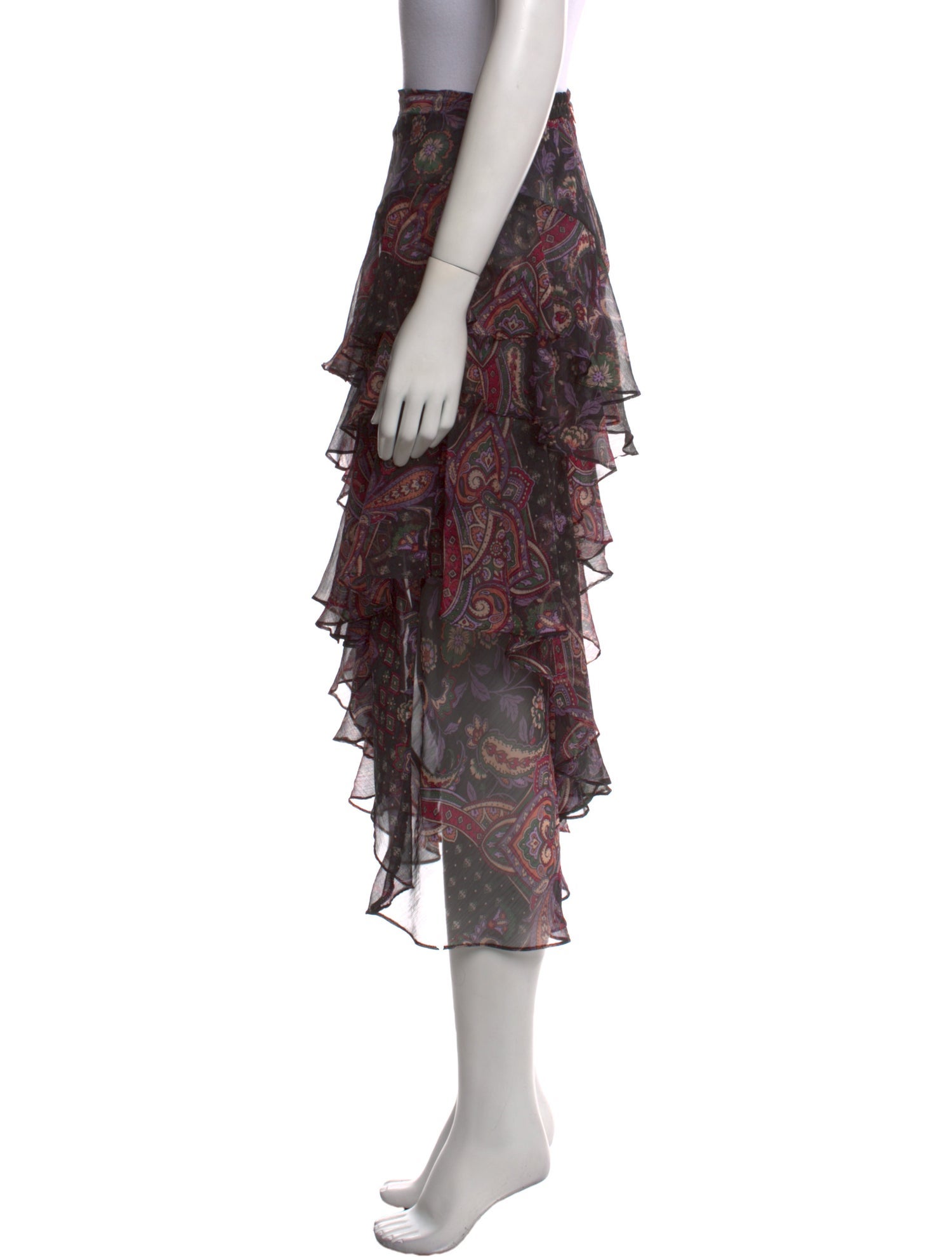 MISA Los Angeles Paisley Print Midi Length Skirt