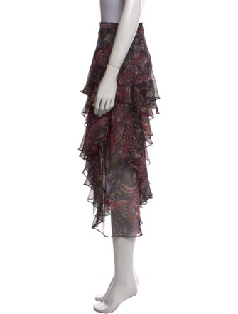 MISA Los Angeles Paisley Print Midi Length Skirt