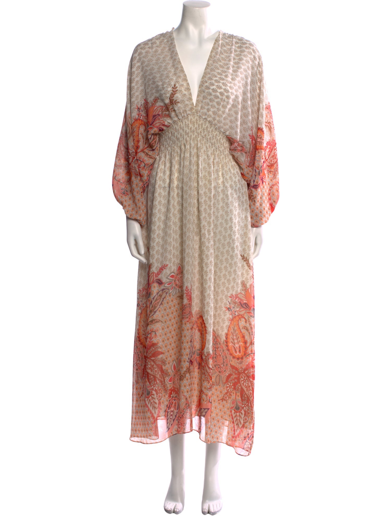 MISA Los Angeles Paisley Print Long Dress