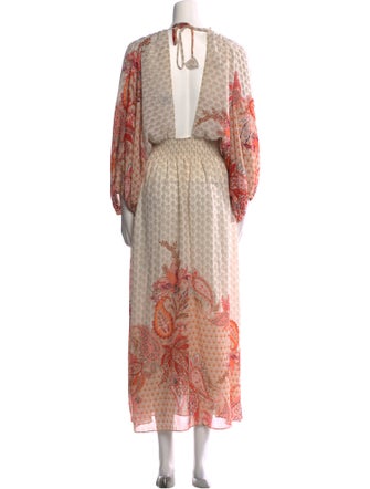 MISA Los Angeles Paisley Print Long Dress
