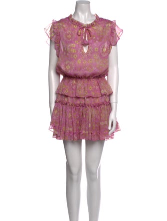 MISA Los Angeles Floral Print Mini Dress
