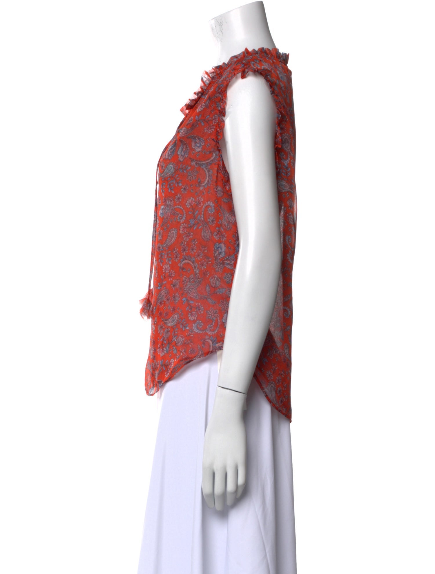 MISA Los Angeles Floral Print V-Neck Blouse