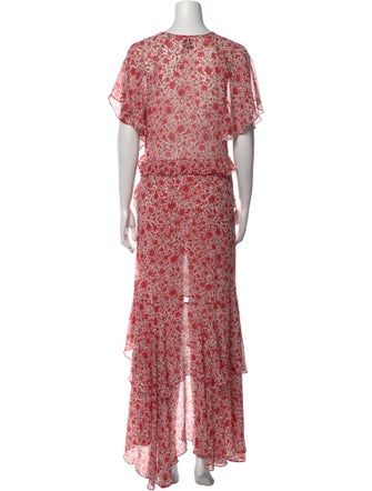 MISA Los Angeles Floral Print Long Dress