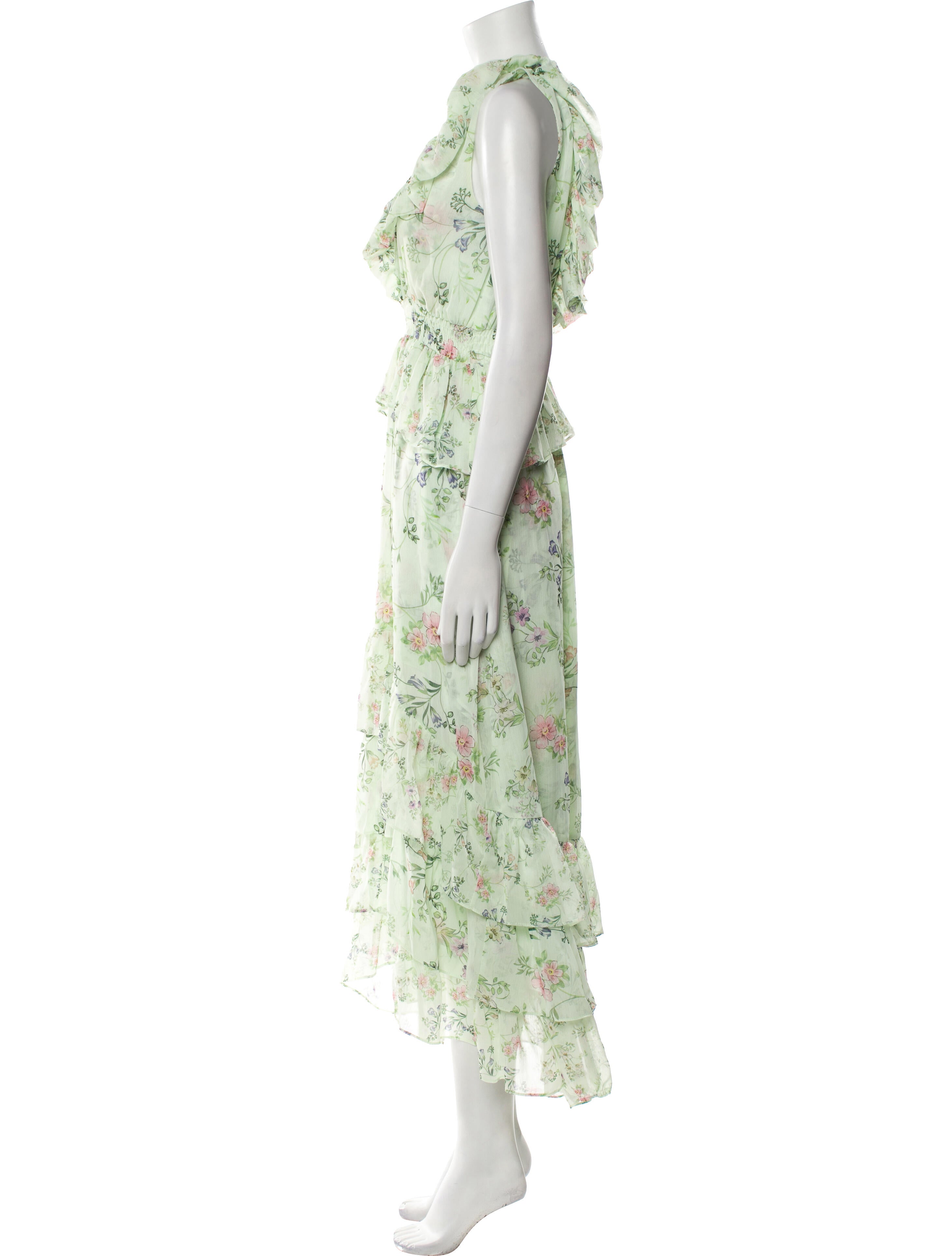 MISA Los Angeles Floral Print Long Dress
