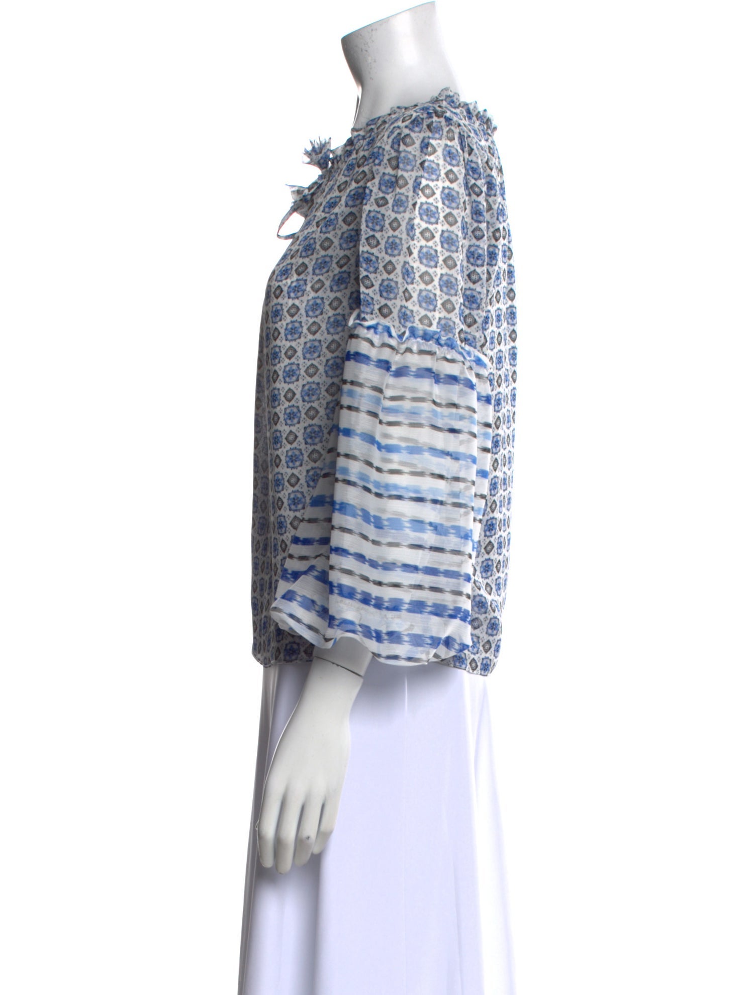 MISA Los Angeles Printed V-Neck Blouse w/ Tags