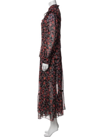 MISA Los Angeles Floral Print Ruffle Embellishment Skirt Set