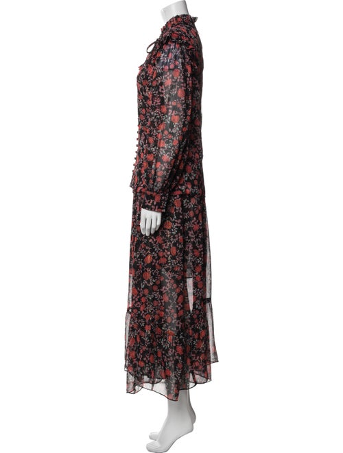 MISA Los Angeles Floral Print Ruffle Embellishment Skirt Set