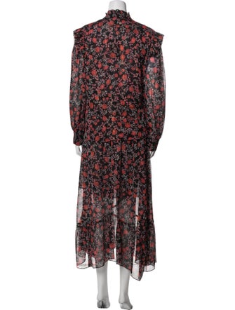 MISA Los Angeles Floral Print Ruffle Embellishment Skirt Set