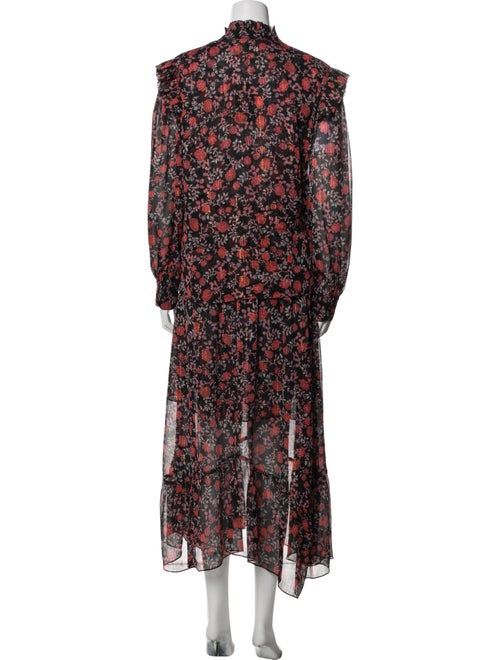 MISA Los Angeles Floral Print Ruffle Embellishment Skirt Set