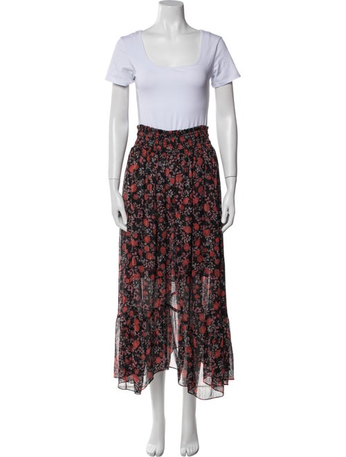 MISA Los Angeles Floral Print Ruffle Embellishment Skirt Set