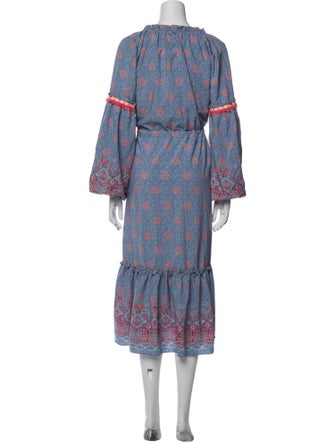 MISA Los Angeles Floral Print Midi Length Dress