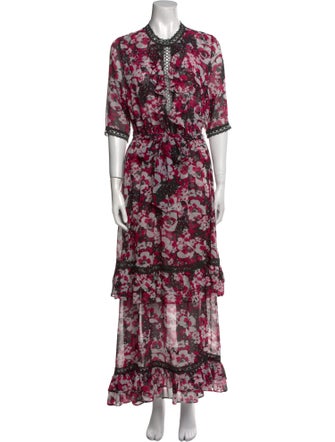MISA Los Angeles Floral Print Long Dress