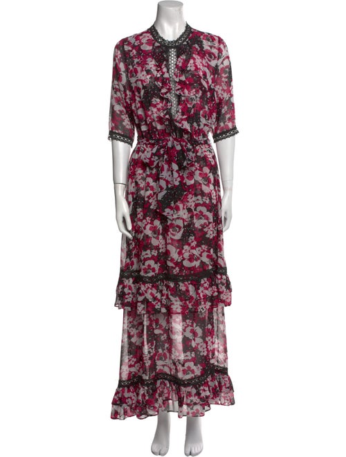 MISA Los Angeles Floral Print Long Dress