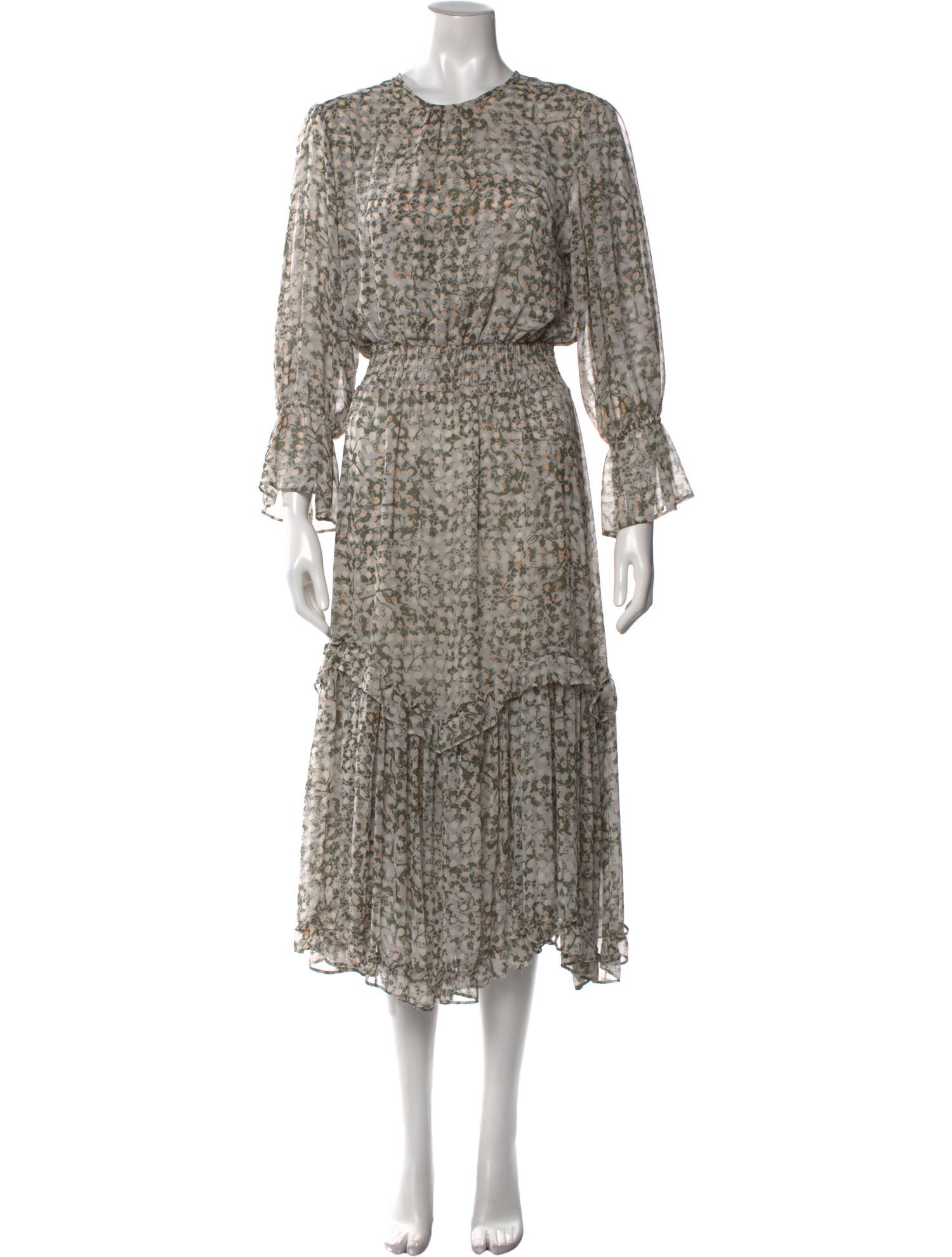 MISA Los Angeles Printed Midi Length Dress