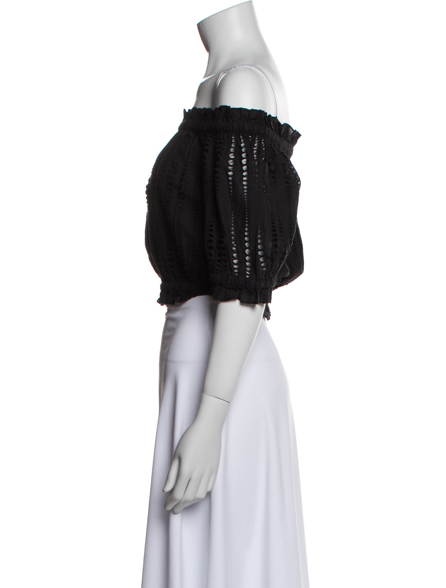 MISA Los Angeles Off-The-Shoulder Short Sleeve Crop Top