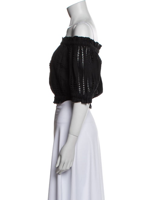 MISA Los Angeles Off-The-Shoulder Short Sleeve Crop Top