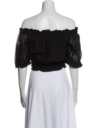 MISA Los Angeles Off-The-Shoulder Short Sleeve Crop Top