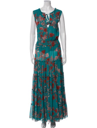 MISA Los Angeles Floral Print Long Dress