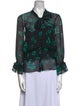 MISA Los Angeles Floral Print V-Neck Blouse