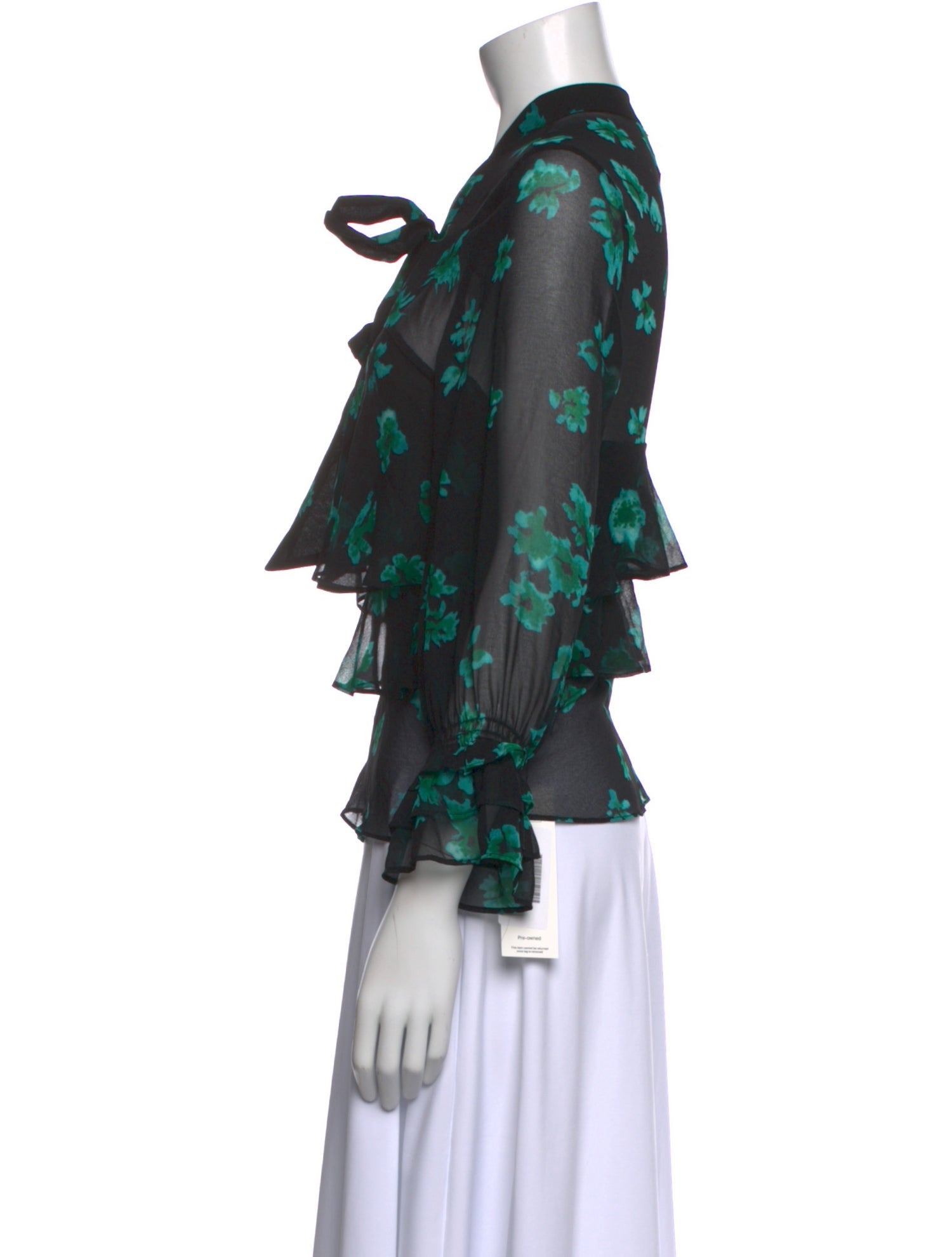 MISA Los Angeles Floral Print V-Neck Blouse