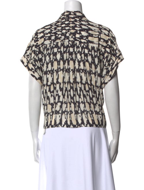 MISA Los Angeles Printed Short Sleeve Button-Up Top
