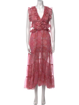 MISA Los Angeles Floral Print Long Dress