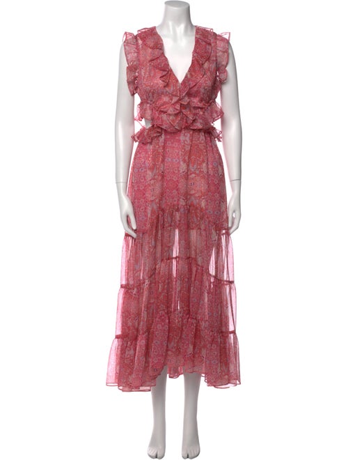 MISA Los Angeles Floral Print Long Dress