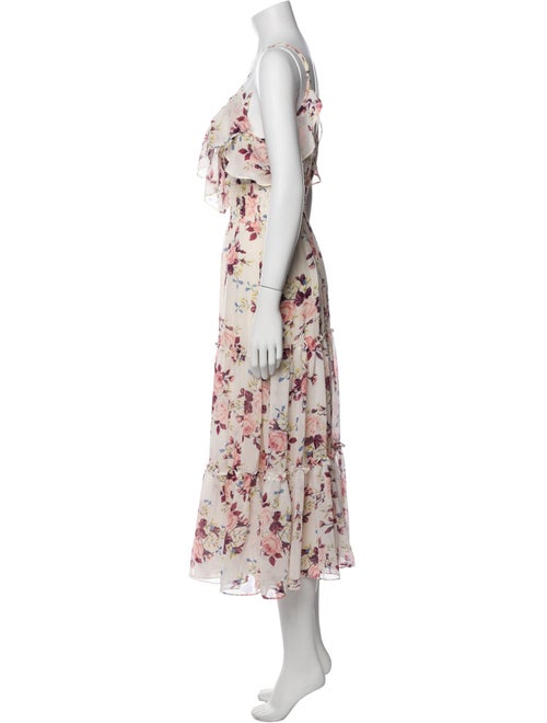 MISA Los Angeles Floral Print Midi Length Dress