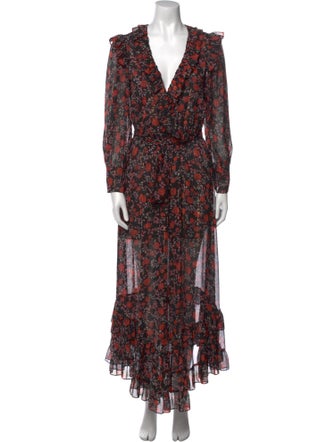 MISA Los Angeles Floral Print Long Dress