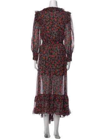 MISA Los Angeles Floral Print Long Dress