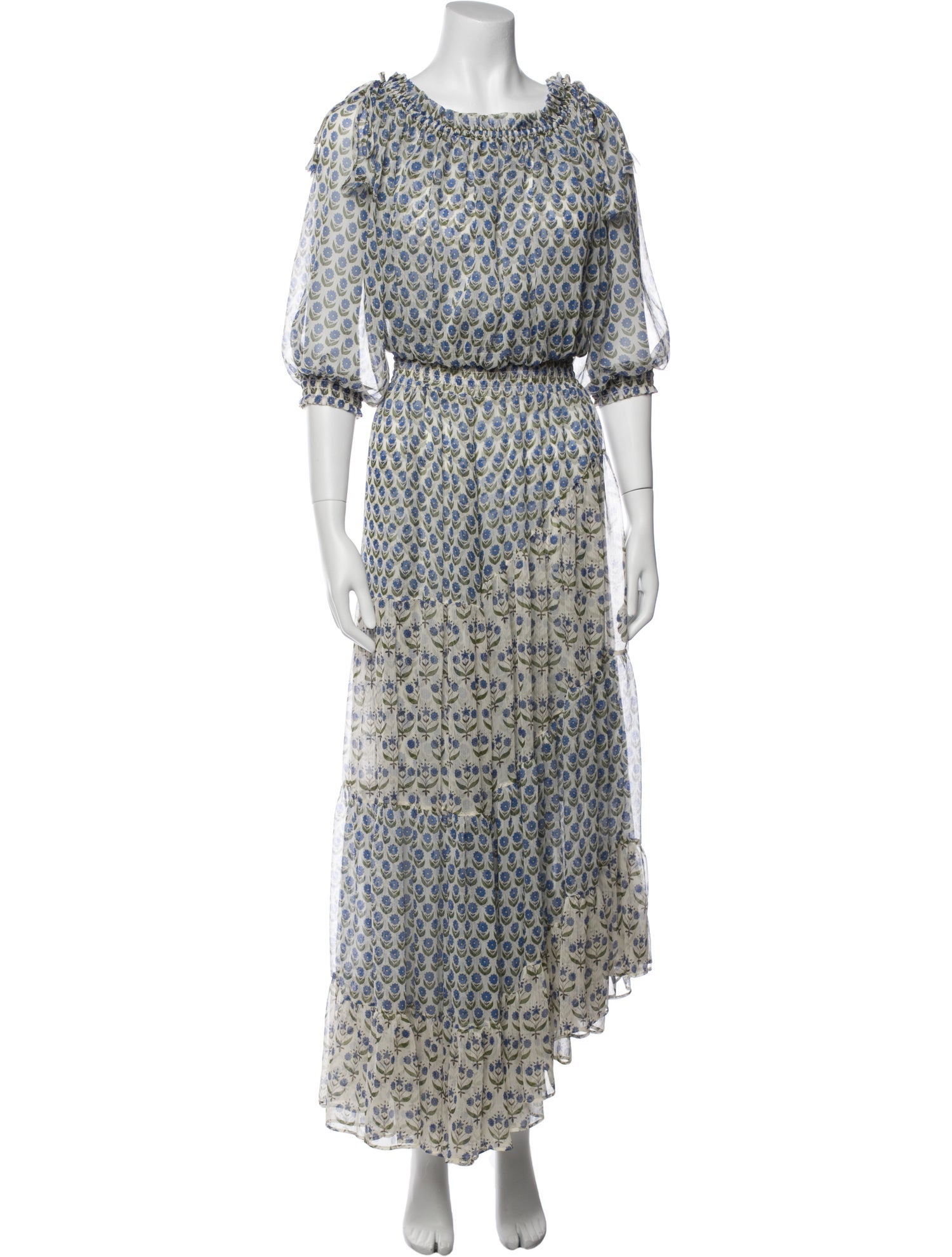 MISA Los Angeles Floral Print Ruffle Embellishment Skirt Set