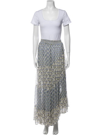 MISA Los Angeles Floral Print Ruffle Embellishment Skirt Set