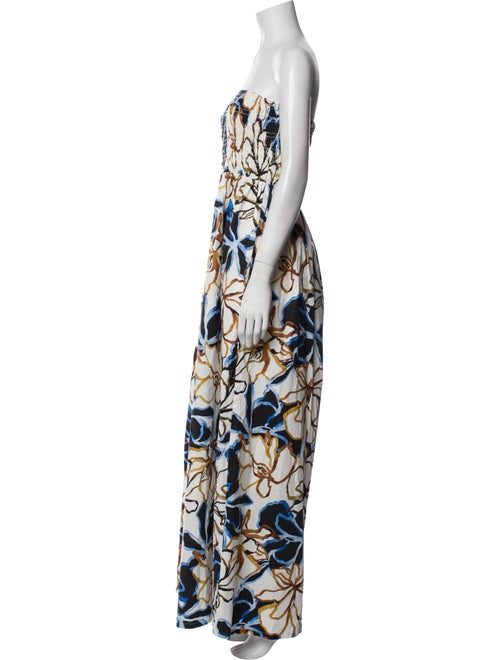 MISA Los Angeles Floral Print Strapless Jumpsuit