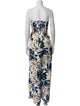 MISA Los Angeles Floral Print Strapless Jumpsuit