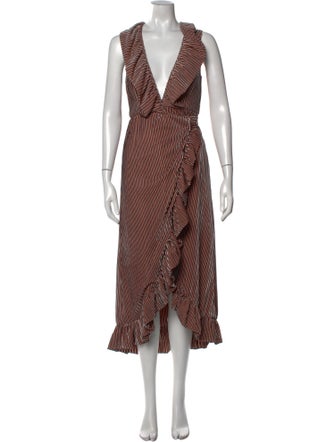 MISA Los Angeles Striped Long Dress