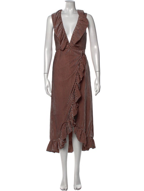 MISA Los Angeles Striped Long Dress