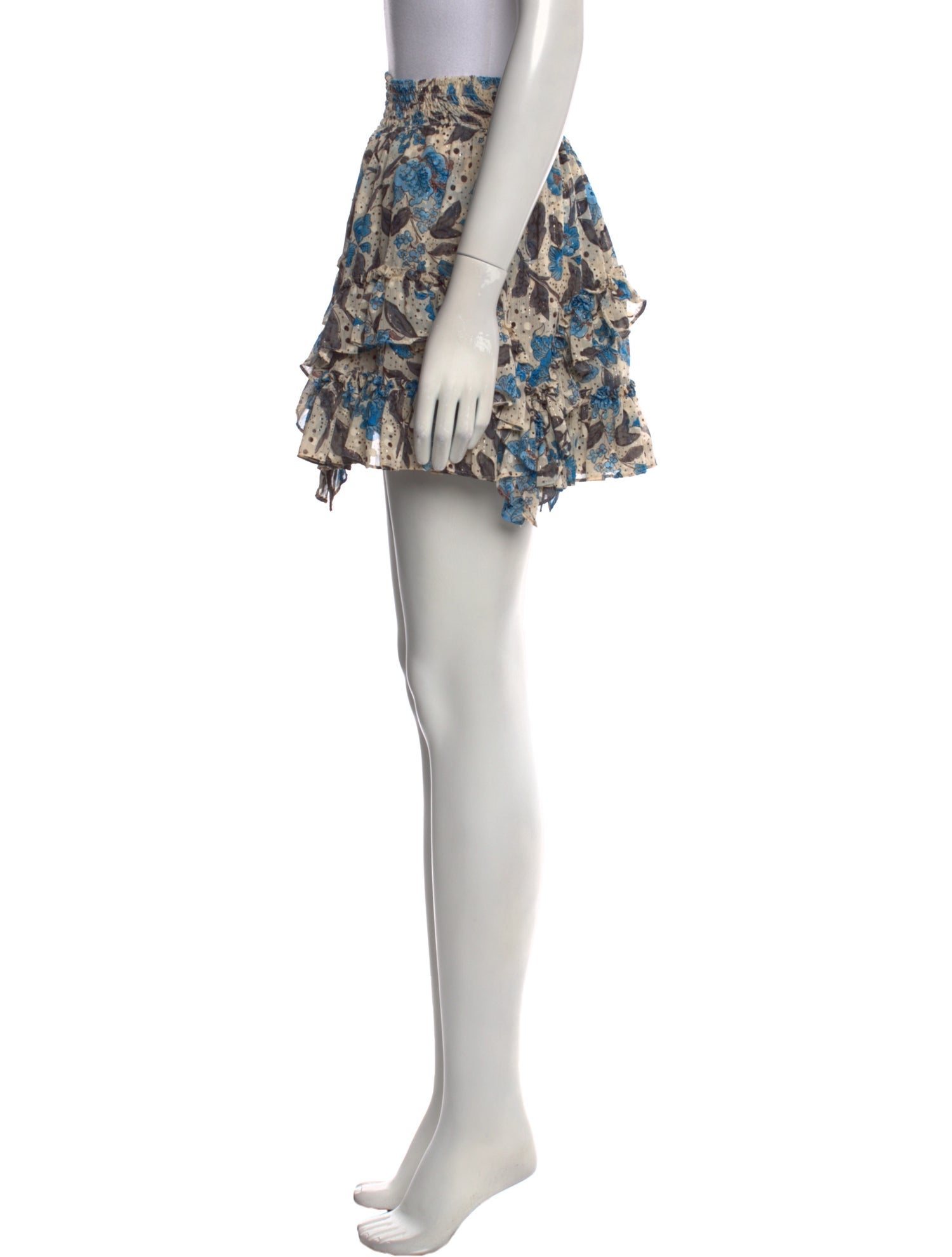 MISA Los Angeles Floral Print Mini Skirt