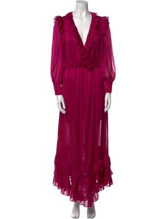 MISA Los Angeles V-Neck Long Dress