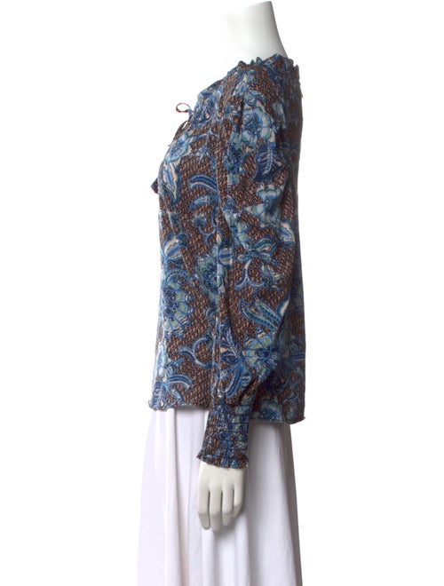 MISA Los Angeles Printed Square Neckline Blouse