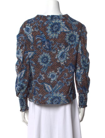 MISA Los Angeles Printed Square Neckline Blouse