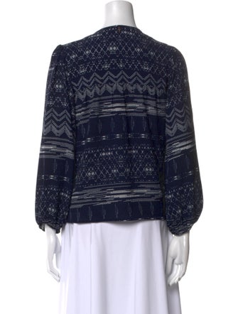 MISA Los Angeles Printed V-Neck Blouse