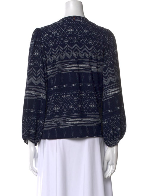 MISA Los Angeles Printed V-Neck Blouse