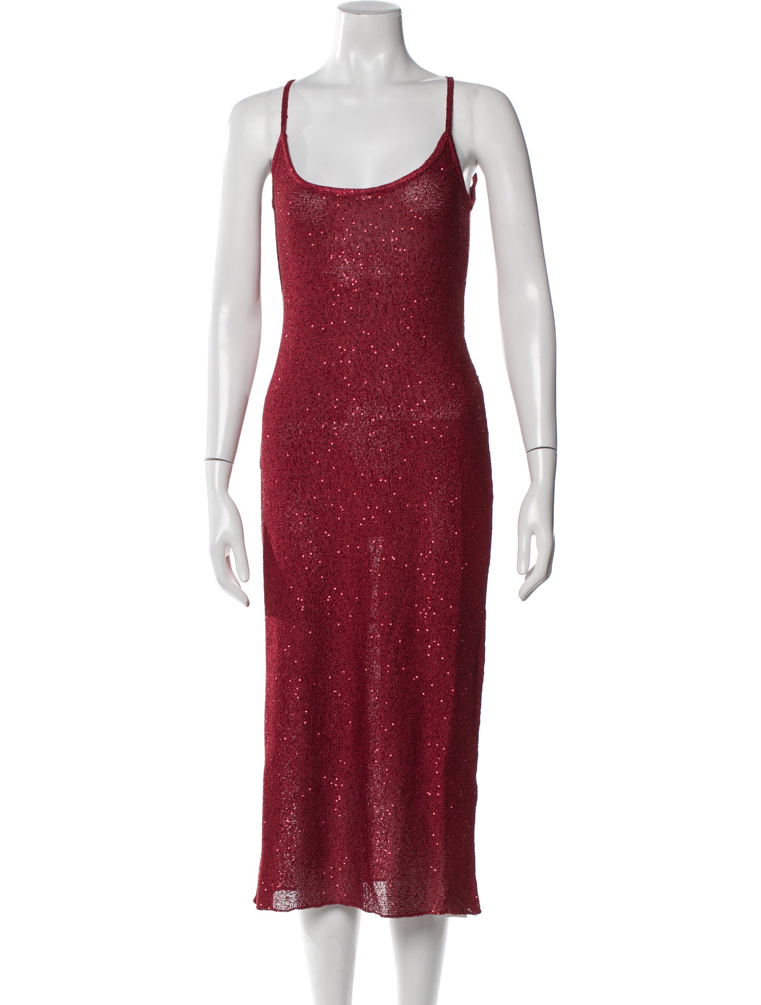 MISA Los Angeles Scoop Neck Midi Length Dress