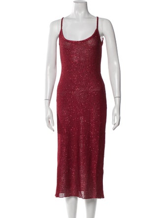 MISA Los Angeles Scoop Neck Midi Length Dress