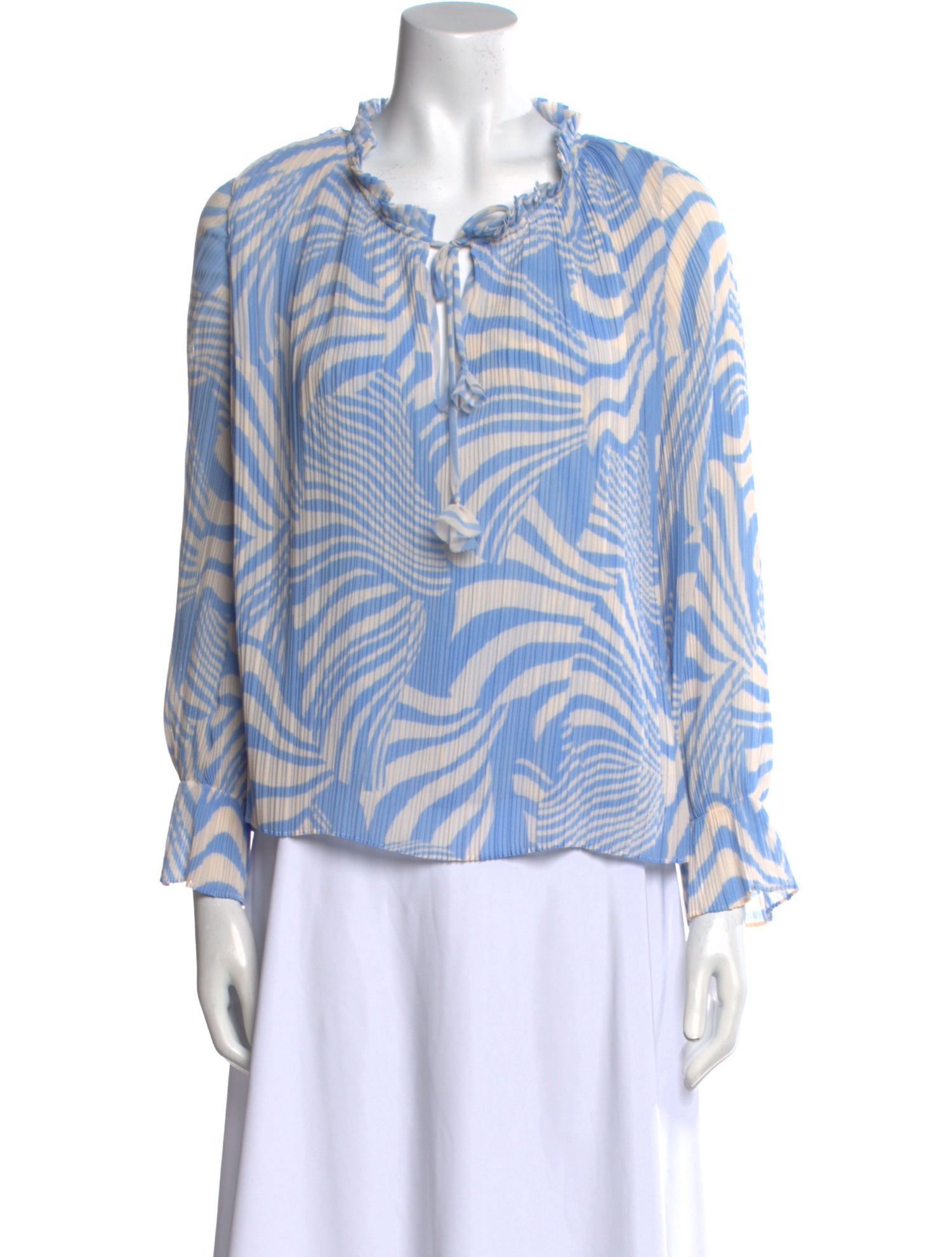 MISA Los Angeles Printed Cowl Neck Blouse w/ Tags